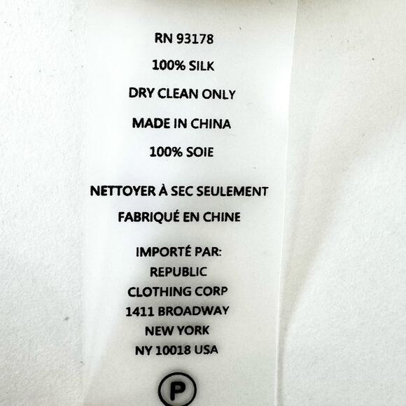 Elie Tahari Silk Button-Down Shirt Jaslynn 3D Floral Applique Blouse Top Cream M - Picture 10 of 10